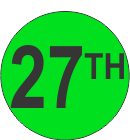 Twenty Seventh (27th) Fluorescent Circle or Square Labels